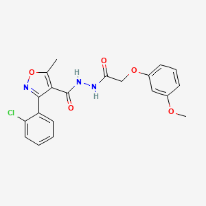 3-(2-chlorophenyl)-N'-[(3-methoxyphenoxy)acetyl]-5-methyl-1,2-oxazole-4-carbohydrazide