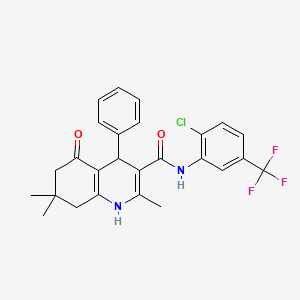 N-[2-Chloro-5-(trifluoromethyl)phenyl]-2,7,7-trimethyl-5-oxo-4-phenyl-1,4,5,6,7,8-hexahydro-3-quinolinecarboxamide