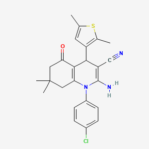 2-Amino-1-(4-chlorophenyl)-4-(2,5-dimethylthiophen-3-yl)-7,7-dimethyl-5-oxo-1,4,5,6,7,8-hexahydroquinoline-3-carbonitrile