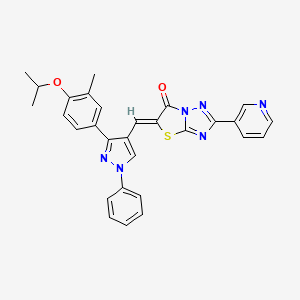 (5Z)-5-({3-[3-methyl-4-(propan-2-yloxy)phenyl]-1-phenyl-1H-pyrazol-4-yl}methylidene)-2-(pyridin-3-yl)[1,3]thiazolo[3,2-b][1,2,4]triazol-6(5H)-one