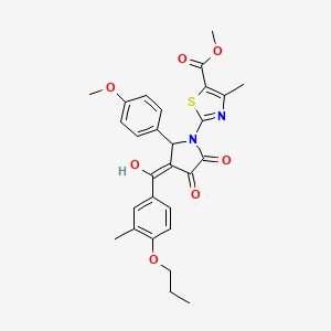 methyl 2-{3-hydroxy-5-(4-methoxyphenyl)-4-[(3-methyl-4-propoxyphenyl)carbonyl]-2-oxo-2,5-dihydro-1H-pyrrol-1-yl}-4-methyl-1,3-thiazole-5-carboxylate