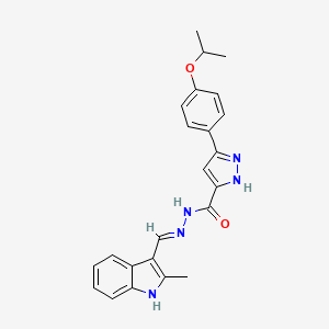 (E)-3-(4-isopropoxyphenyl)-N'-((2-methyl-1H-indol-3-yl)methylene)-1H-pyrazole-5-carbohydrazide