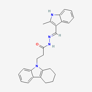 N'-[(E)-(2-methyl-1H-indol-3-yl)methylidene]-3-(1,2,3,4-tetrahydro-9H-carbazol-9-yl)propanehydrazide