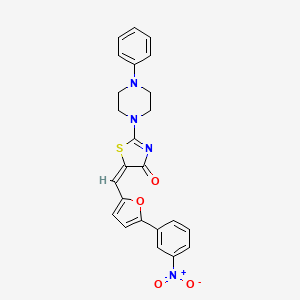 (5E)-5-{[5-(3-nitrophenyl)furan-2-yl]methylidene}-2-(4-phenylpiperazin-1-yl)-1,3-thiazol-4(5H)-one