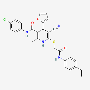 N-(4-chlorophenyl)-5-cyano-6-({2-[(4-ethylphenyl)amino]-2-oxoethyl}sulfanyl)-4-(furan-2-yl)-2-methyl-1,4-dihydropyridine-3-carboxamide