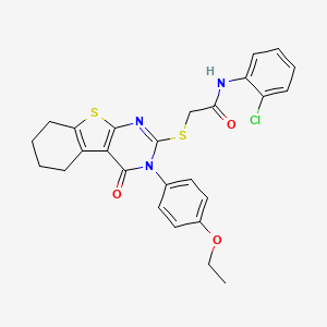 N-(2-chlorophenyl)-2-{[3-(4-ethoxyphenyl)-4-oxo-3,4,5,6,7,8-hexahydro[1]benzothieno[2,3-d]pyrimidin-2-yl]sulfanyl}acetamide