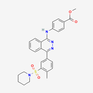 molecular formula C28H28N4O4S B11638633 Methyl 4-({4-[4-methyl-3-(piperidin-1-ylsulfonyl)phenyl]phthalazin-1-yl}amino)benzoate 