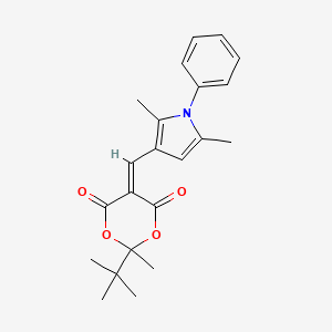 molecular formula C22H25NO4 B11638642 2-tert-butyl-5-[(2,5-dimethyl-1-phenyl-1H-pyrrol-3-yl)methylidene]-2-methyl-1,3-dioxane-4,6-dione 