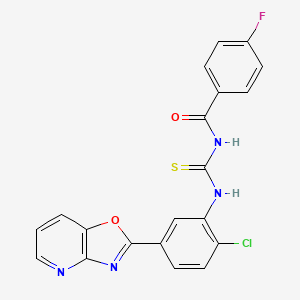 molecular formula C20H12ClFN4O2S B11638649 N-{[2-chloro-5-([1,3]oxazolo[4,5-b]pyridin-2-yl)phenyl]carbamothioyl}-4-fluorobenzamide 