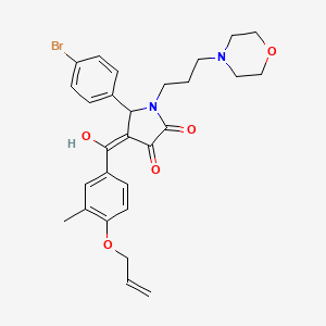 molecular formula C28H31BrN2O5 B11638682 4-[4-(Allyloxy)-3-methylbenzoyl]-5-(4-bromophenyl)-3-hydroxy-1-[3-(4-morpholinyl)propyl]-1,5-dihydro-2H-pyrrol-2-one 