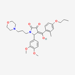 molecular formula C30H38N2O7 B11638687 5-(3,4-dimethoxyphenyl)-3-hydroxy-4-(2-methyl-4-propoxybenzoyl)-1-[3-(4-morpholinyl)propyl]-1,5-dihydro-2H-pyrrol-2-one 