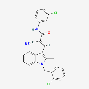 (2E)-3-[1-(2-chlorobenzyl)-2-methyl-1H-indol-3-yl]-N-(3-chlorophenyl)-2-cyanoprop-2-enamide