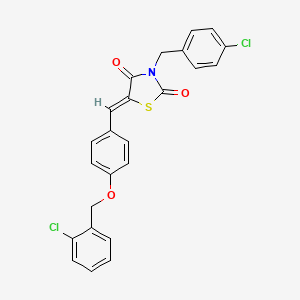 (5Z)-3-(4-chlorobenzyl)-5-{4-[(2-chlorobenzyl)oxy]benzylidene}-1,3-thiazolidine-2,4-dione