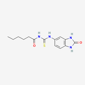 molecular formula C14H18N4O2S B11638724 N-[(2-oxo-2,3-dihydro-1H-benzimidazol-5-yl)carbamothioyl]hexanamide 