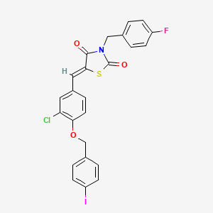 (5Z)-5-({3-Chloro-4-[(4-iodophenyl)methoxy]phenyl}methylidene)-3-[(4-fluorophenyl)methyl]-1,3-thiazolidine-2,4-dione