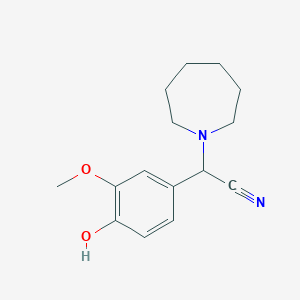 molecular formula C15H20N2O2 B11638731 2-(Azepan-1-yl)-2-(4-hydroxy-3-methoxyphenyl)acetonitrile CAS No. 17766-42-6