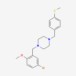 molecular formula C20H25BrN2OS B11638768 1-(5-Bromo-2-methoxybenzyl)-4-[4-(methylsulfanyl)benzyl]piperazine 