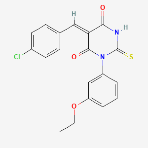 (5Z)-5-(4-chlorobenzylidene)-1-(3-ethoxyphenyl)-2-thioxodihydropyrimidine-4,6(1H,5H)-dione