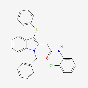 molecular formula C29H23ClN2OS B11638784 2-[1-benzyl-3-(phenylsulfanyl)-1H-indol-2-yl]-N-(2-chlorophenyl)acetamide 