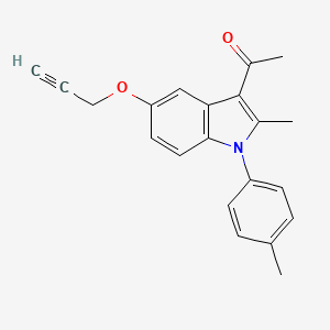 molecular formula C21H19NO2 B11638794 1-[2-methyl-1-(4-methylphenyl)-5-(prop-2-yn-1-yloxy)-1H-indol-3-yl]ethanone 