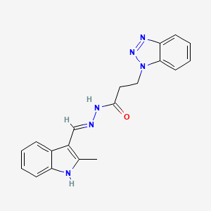 molecular formula C19H18N6O B11638800 3-(1H-benzotriazol-1-yl)-N'-[(E)-(2-methyl-1H-indol-3-yl)methylidene]propanehydrazide 