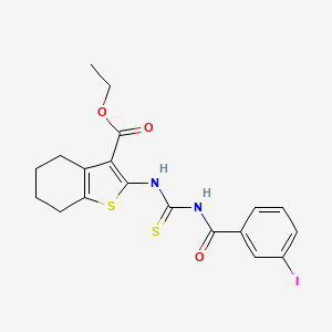 molecular formula C19H19IN2O3S2 B11638803 Ethyl 2-({[(3-iodophenyl)carbonyl]carbamothioyl}amino)-4,5,6,7-tetrahydro-1-benzothiophene-3-carboxylate 