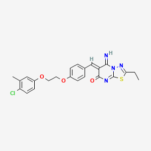 (6Z)-6-{4-[2-(4-chloro-3-methylphenoxy)ethoxy]benzylidene}-2-ethyl-5-imino-5,6-dihydro-7H-[1,3,4]thiadiazolo[3,2-a]pyrimidin-7-one