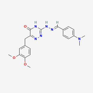 6-(3,4-dimethoxybenzyl)-3-{(2E)-2-[4-(dimethylamino)benzylidene]hydrazinyl}-1,2,4-triazin-5(2H)-one