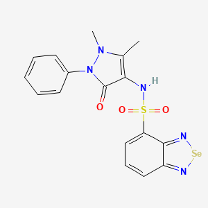 molecular formula C17H15N5O3SSe B11638822 N-(1,5-dimethyl-3-oxo-2-phenyl-2,3-dihydro-1H-pyrazol-4-yl)-2,1,3-benzoselenadiazole-4-sulfonamide 