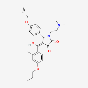 molecular formula C28H34N2O5 B11638855 5-[4-(allyloxy)phenyl]-1-[2-(dimethylamino)ethyl]-3-hydroxy-4-(2-methyl-4-propoxybenzoyl)-1,5-dihydro-2H-pyrrol-2-one 