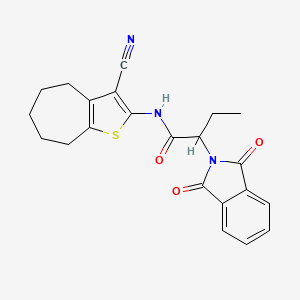 N-(3-cyano-5,6,7,8-tetrahydro-4H-cyclohepta[b]thiophen-2-yl)-2-(1,3-dioxo-1,3-dihydro-2H-isoindol-2-yl)butanamide