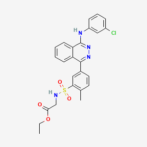 molecular formula C25H23ClN4O4S B11638878 Ethyl 2-(5-{4-[(3-chlorophenyl)amino]phthalazin-1-YL}-2-methylbenzenesulfonamido)acetate 