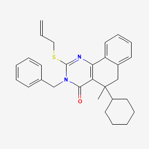 3-benzyl-5-cyclohexyl-5-methyl-2-(prop-2-en-1-ylsulfanyl)-5,6-dihydrobenzo[h]quinazolin-4(3H)-one