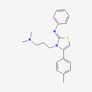 molecular formula C21H25N3S B11638923 N-[(2Z)-3-[3-(dimethylamino)propyl]-4-(4-methylphenyl)-1,3-thiazol-2(3H)-ylidene]aniline 