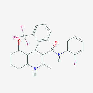 N-(2-Fluorophenyl)-2-methyl-5-oxo-4-[2-(trifluoromethyl)phenyl]-1,4,5,6,7,8-hexahydro-3-quinolinecarboxamide