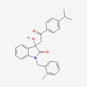 3-hydroxy-1-(2-methylbenzyl)-3-{2-oxo-2-[4-(propan-2-yl)phenyl]ethyl}-1,3-dihydro-2H-indol-2-one