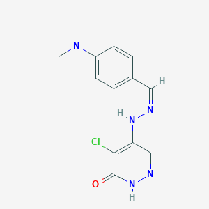 molecular formula C13H14ClN5O B11638957 (Z)-4-chloro-5-(2-(4-(dimethylamino)benzylidene)hydrazinyl)pyridazin-3(2H)-one CAS No. 92026-77-2