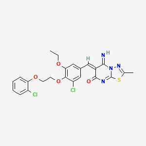 (6Z)-6-{3-chloro-4-[2-(2-chlorophenoxy)ethoxy]-5-ethoxybenzylidene}-5-imino-2-methyl-5,6-dihydro-7H-[1,3,4]thiadiazolo[3,2-a]pyrimidin-7-one