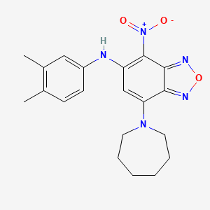 molecular formula C20H23N5O3 B11638961 7-(azepan-1-yl)-N-(3,4-dimethylphenyl)-4-nitro-2,1,3-benzoxadiazol-5-amine 