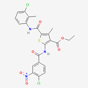 Ethyl 5-[(3-chloro-2-methylphenyl)carbamoyl]-2-{[(4-chloro-3-nitrophenyl)carbonyl]amino}-4-methylthiophene-3-carboxylate