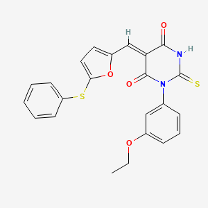 (5Z)-1-(3-ethoxyphenyl)-5-{[5-(phenylsulfanyl)furan-2-yl]methylidene}-2-sulfanylpyrimidine-4,6(1H,5H)-dione