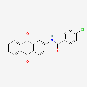 molecular formula C21H12ClNO3 B11638988 4-chloro-N-(9,10-dioxo-9,10-dihydroanthracen-2-yl)benzamide 