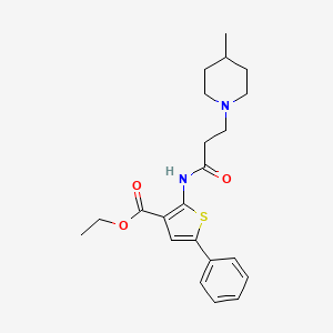 Ethyl 2-{[3-(4-methylpiperidin-1-yl)propanoyl]amino}-5-phenylthiophene-3-carboxylate