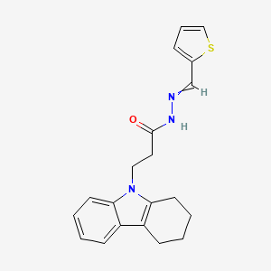 3-(1,2,3,4-tetrahydro-9H-carbazol-9-yl)-N'-(thiophen-2-ylmethylidene)propanehydrazide