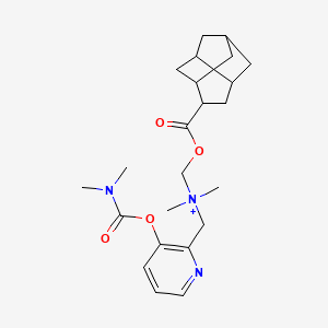 molecular formula C23H34N3O4+ B11639018 {3-[(dimethylcarbamoyl)oxy]pyridin-2-yl}-N,N-dimethyl-N-{[(octahydro-1H-2,5-methanoinden-6-ylcarbonyl)oxy]methyl}methanaminium 