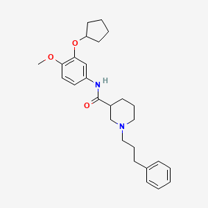 molecular formula C27H36N2O3 B11639041 N-[3-(cyclopentyloxy)-4-methoxyphenyl]-1-(3-phenylpropyl)piperidine-3-carboxamide 