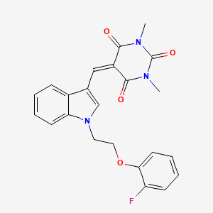 molecular formula C23H20FN3O4 B11639082 5-({1-[2-(2-fluorophenoxy)ethyl]-1H-indol-3-yl}methylidene)-1,3-dimethylpyrimidine-2,4,6(1H,3H,5H)-trione 