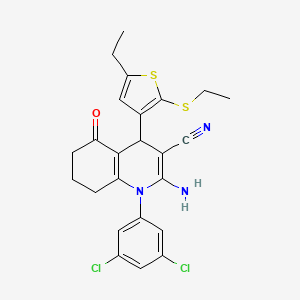 2-Amino-1-(3,5-dichlorophenyl)-4-[5-ethyl-2-(ethylsulfanyl)-3-thienyl]-5-oxo-1,4,5,6,7,8-hexahydro-3-quinolinecarbonitrile