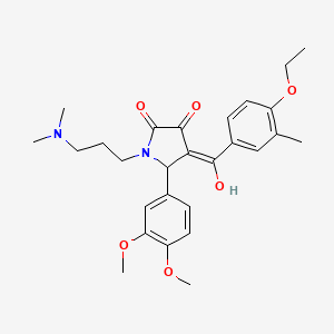 molecular formula C27H34N2O6 B11639086 5-(3,4-dimethoxyphenyl)-1-[3-(dimethylamino)propyl]-4-[(4-ethoxy-3-methylphenyl)carbonyl]-3-hydroxy-1,5-dihydro-2H-pyrrol-2-one 