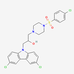 1-{4-[(4-chlorophenyl)sulfonyl]piperazin-1-yl}-3-(3,6-dichloro-9H-carbazol-9-yl)propan-2-ol